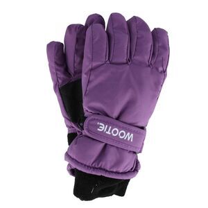 CTM Kids' Solid Color Winter Ski Glove with Wrist Strap by Wootie